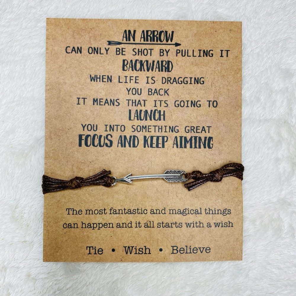Arrow bracelet | Inspirational | Make a Wish Jewelry w card